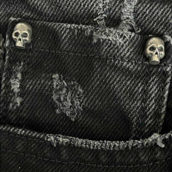 The Koople Jeans Ripped Black Cotton Denim Shorts - Size Small/Kooples Size 1 - Picture 4 of 10